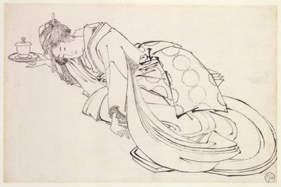A Courtesan Offering a Cup, 18th-19th Century by Japanese School